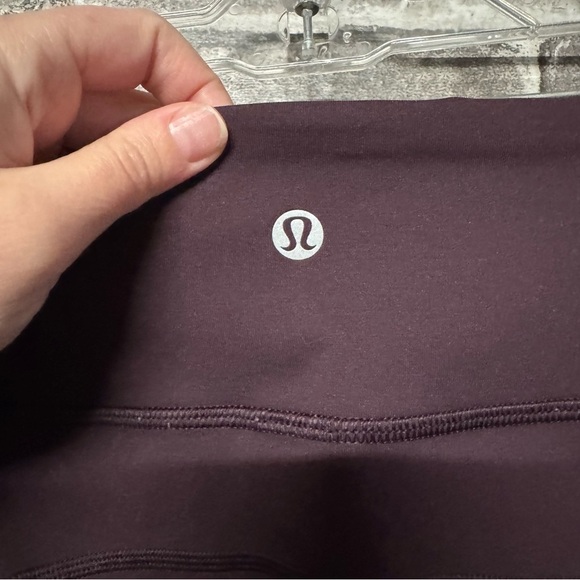 Lululemon Tied To It Crop leggings Black Cherry maroon - Picture 7 of 8